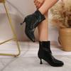 Plus-size Boots, New Pointed-toe Boots, Mid-heel Boots, Versatile Boots, Women's Shoes