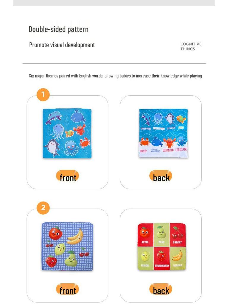 Tear-Proof Baby Tissue Box Toy: Infant Finger Drawing and Soothing Cloth Book for Early Learning