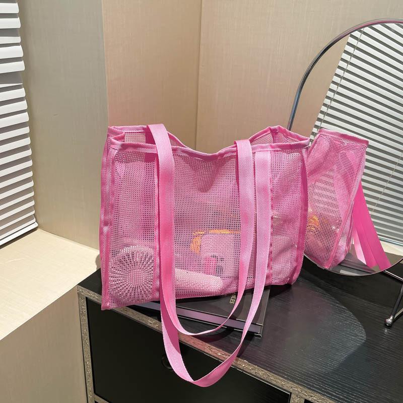 Lightweight And Durable Mesh Tote Bag In Various Colors For Trendy Looks Beach