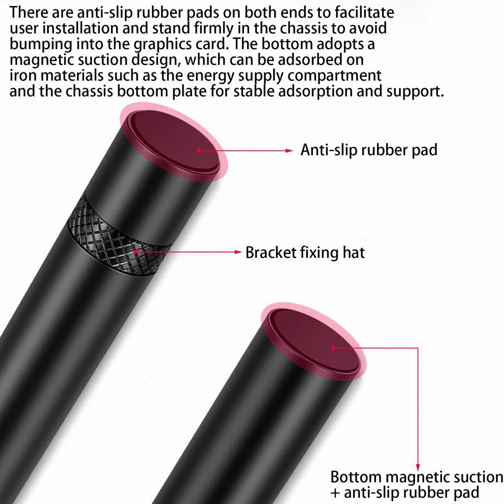 GPU Support Bracket with Magnetic Base Heavy-Duty Video Card Holder Anti-Sag Stand for PC Gaming Rig, Home Cafe E-Sports Setup