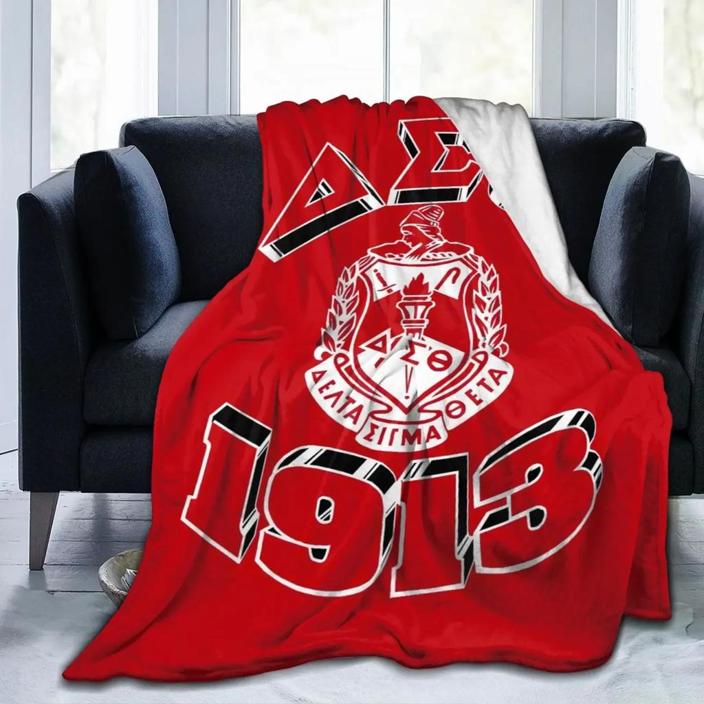 3D Print Delta Sorority Sigma Theta Dst Blanket Sofa Cover Throw Blanket Fleece Tapestry Warm Bed Blankets For Bedroom Couch