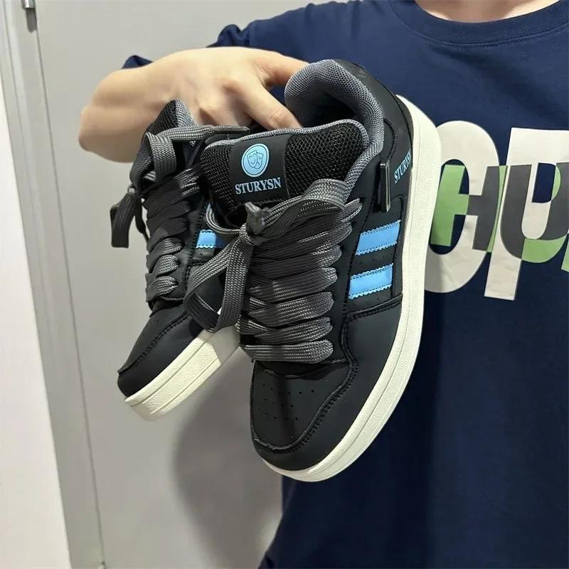 Couple's Sneakers High Quality Leather Casual Shoes Fashion Street Skateboard Shoes Unisex Sport Running Shoes Tennis Footwear