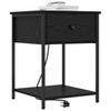 Nightstand Black Oak Effect 42 X 41 X 56 Cm Engineered Wood