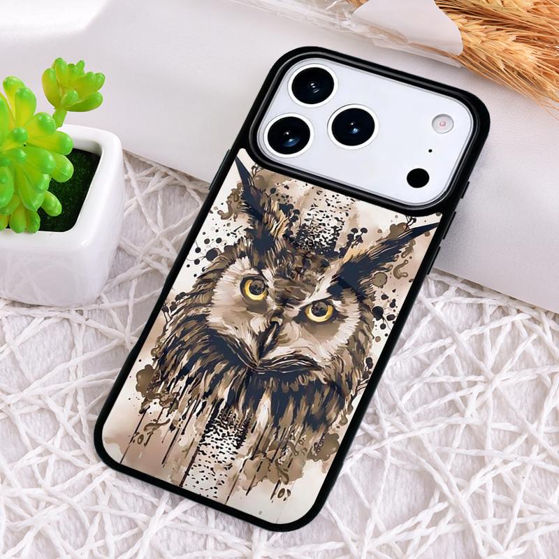Animal Owl Phone Case for iPhone 17 Air 16 15 11 12 14 13 Pro Max Shockproof Cover