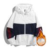 Jacket men's and women's same spring and autumn hooded trench coat sports casual loose color matching coat