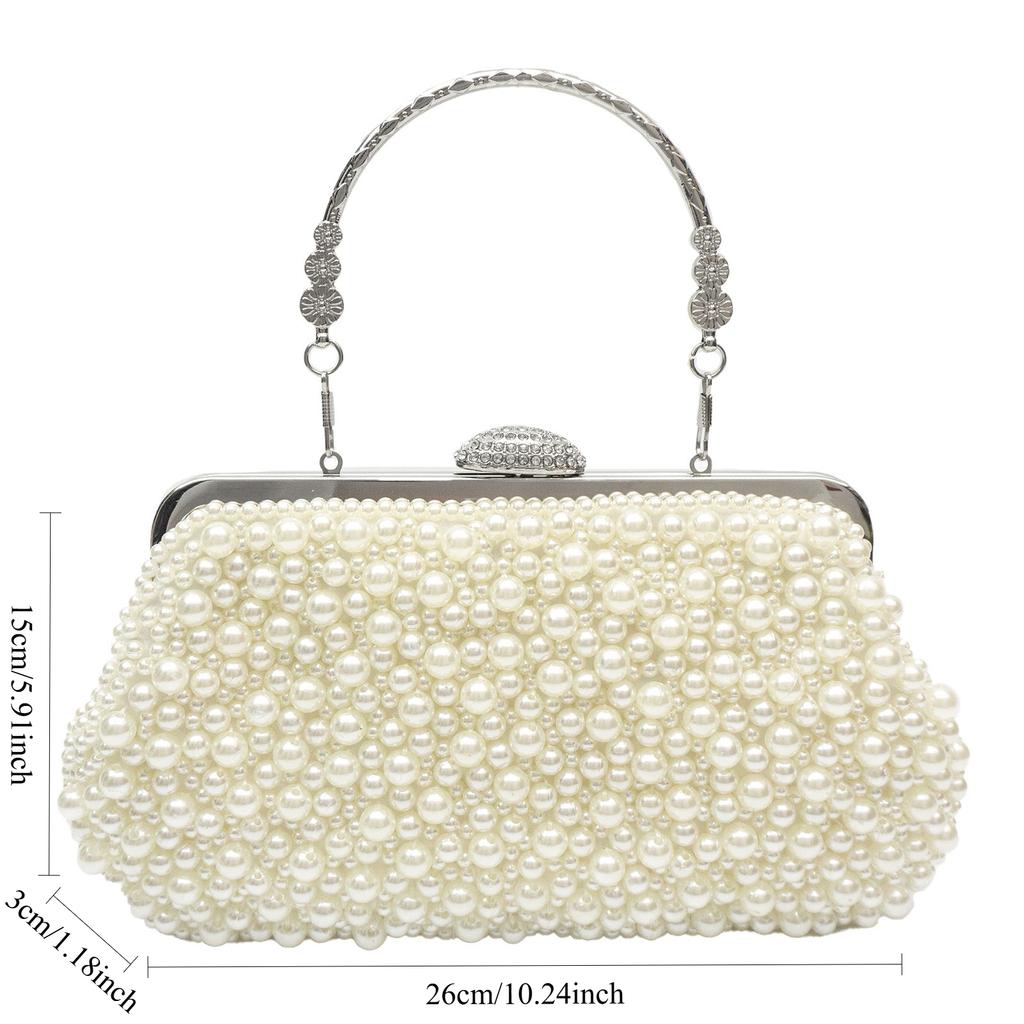 Evening Clutch Pearl Purse for Women, Party Clutches Bag Wedding Formal Handbags