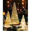 Glowing Glass Christmas Tree Ornaments Home Luminous Desktop Decoration Led Night Light Party Xmas Decorations Festival Kid Gift