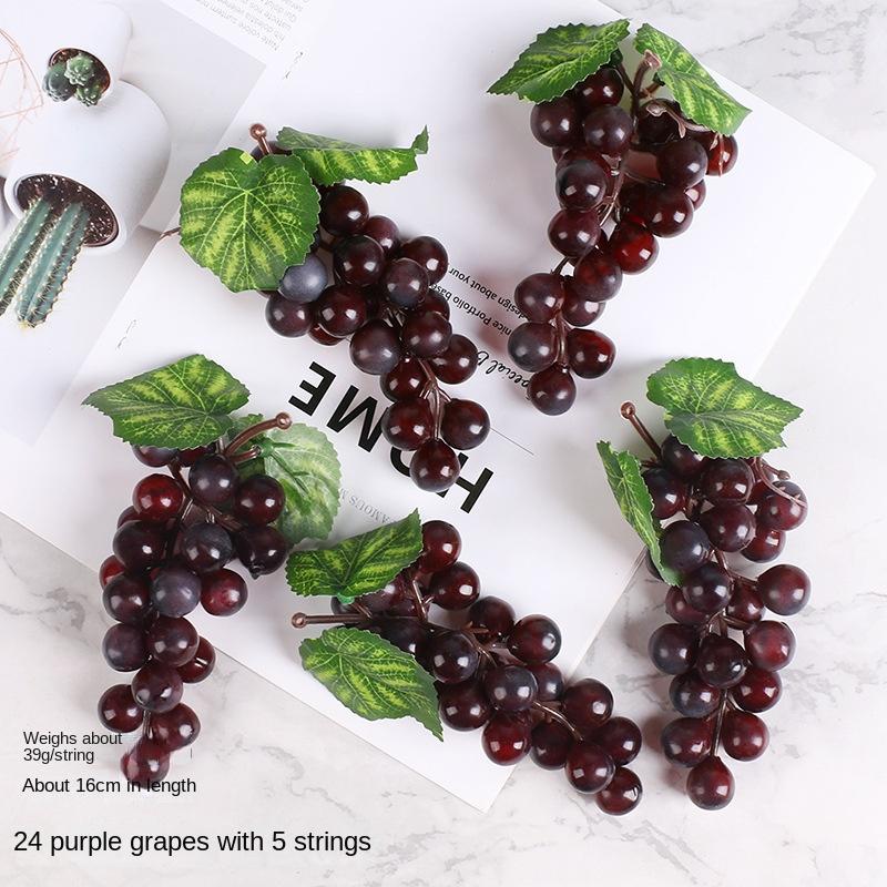 5 Stück künstliche gefälschte Trauben Simulation Obst Dekoration Küche Party Bar Familie Schrank Hochzeit Heimdekoration Schießen Requisiten