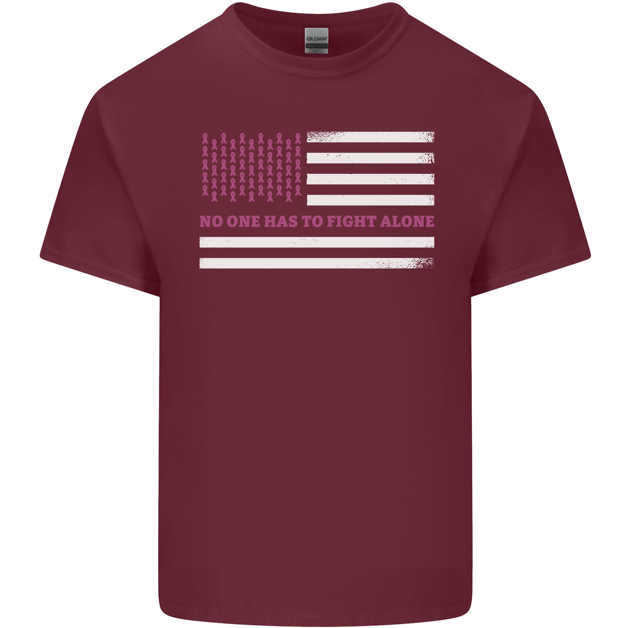 Breast Cancer Awareness USA Flag Unisexs Light Cotton TShirt S