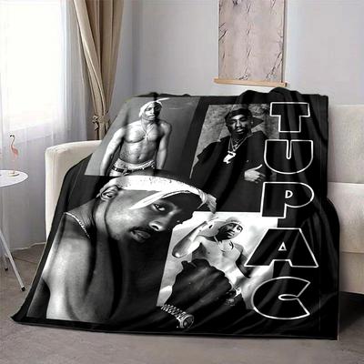 1Pc Tupac Shakur Legacy Blanket Soft And Comfortable Casual Warm Camping Travel Christmas Halloween Xmas Gift M92447