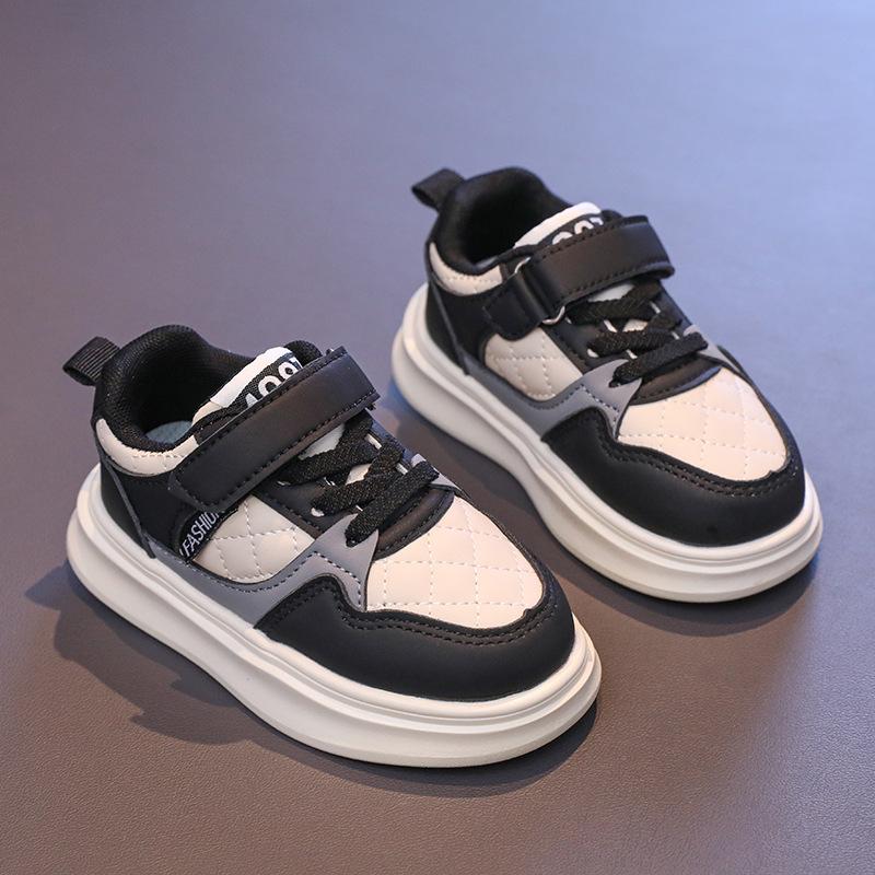 

Children s Fashionable Two-Tone Sneakers for Spring and Summer, Boys Leather Casual Shoes, Girls Running Shoes 22-26Code one hand5Double чёрный