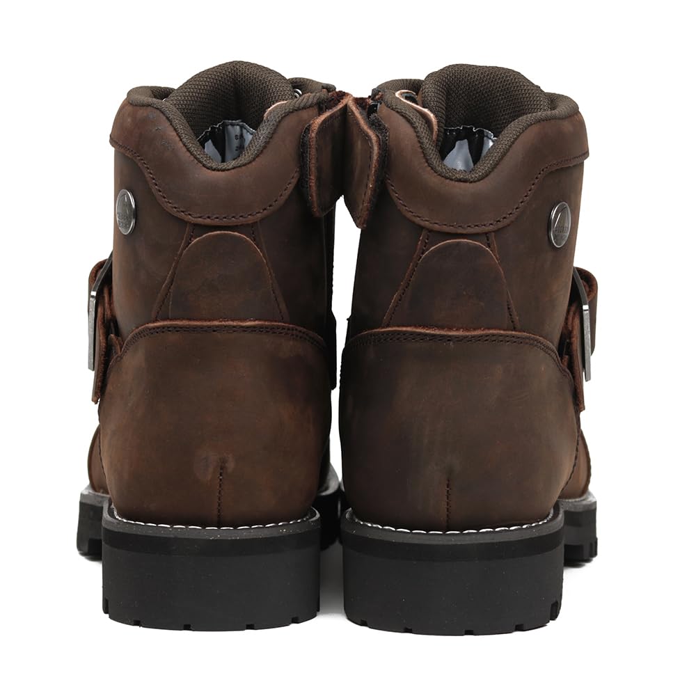Sierra Designs Genuine Leather Biker Boots SD6021 Size Men's (Brown, 25.5 Cm)