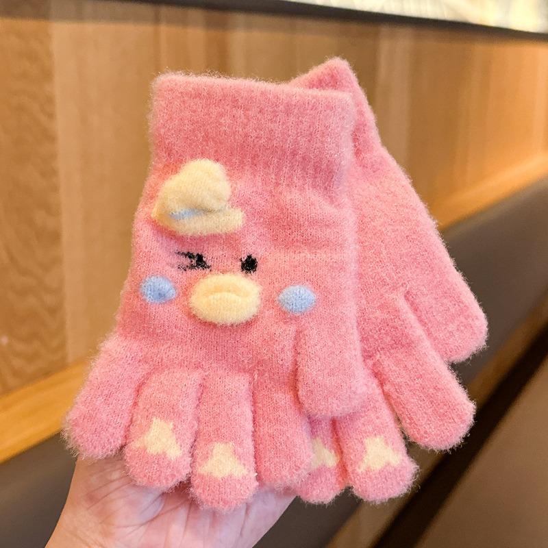 

Autumn and winter warm velvet baby boys and girls children full finger winter toddlers children one-year-old children gloves 5 - 15 years old