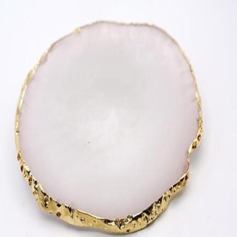 1Pc Exclusive Nail Resin Palette Gold Edge Agate Flakes Nail Painting Color Palette Nail Display Board Tools
