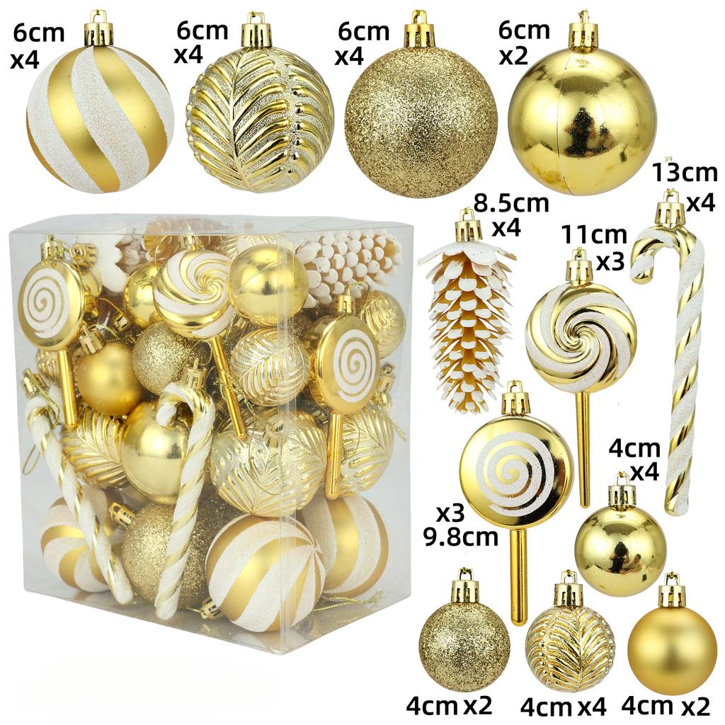 29/36/40pcs Christmas Ball Silver Red Christmas Tree Hanging Pendants Printed Special-shaped Gold Christmas Spheres  New