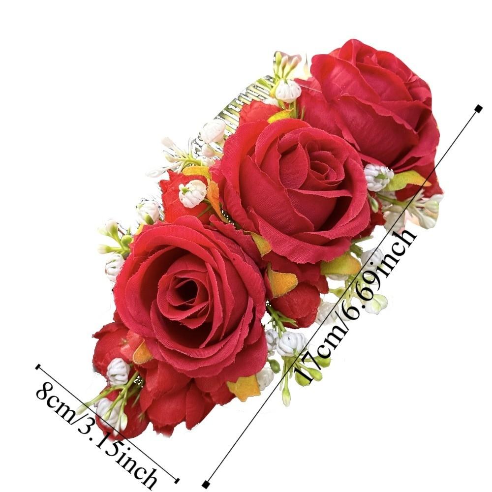 Hair Accessories Sweet Flowers Hairpin Rose Floral Headwear Rose Hair Comb Plastic Thai Style Chignon Hair Clips Bride