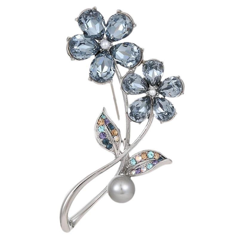 Youshuangxing Brosche High-End Damen Exquisite Imitationskristall Blume Korsage Nische Design Anstecknadel Kleider Accessoires