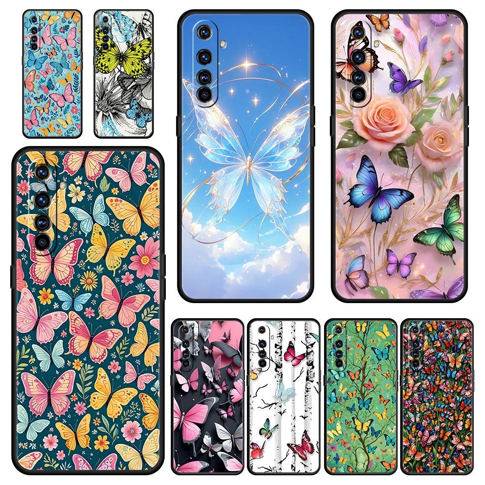 Butterfly Design Soft TPU For Realme 13 12 11 10 9 Pro Plus GT3 GT2 C21 C25 C35 C53 C55 C67 Pro 5G Phone Case Cover Fundas Capas