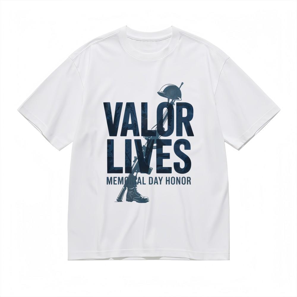 

Men s T-Shirt With Memorial Day Honor Graphic Unisex White 100% Cotton Tops USA L