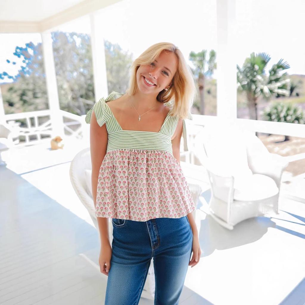 New Style Women's Sleeveless Tie-up Printed Camisole for Spring/Summer