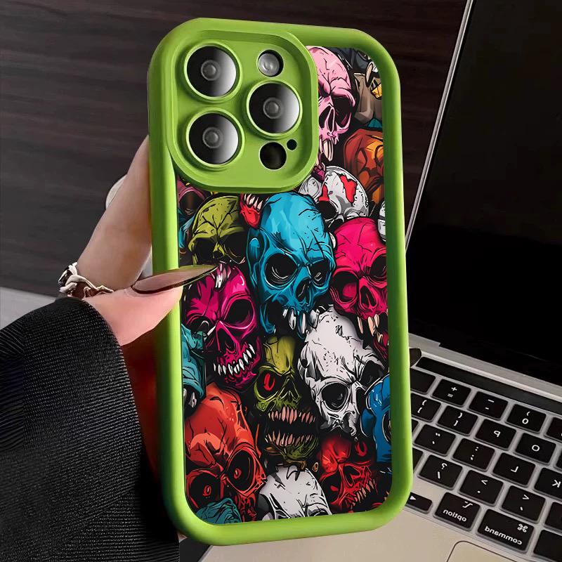 Fashionable Colorful Skull Pattern Phone Case For iPhone 17 16 15 14 13 12 11 Pro Max 17 Air 16E X XR XS 7 8 Plus Soft Cover