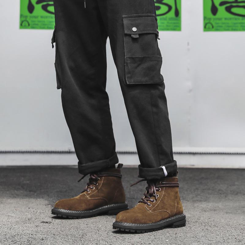 

Trend anti-velvet leather Martin boots 2024 autumn and winter new British style retro medium help tooling short boots 1143-J 38 хаки