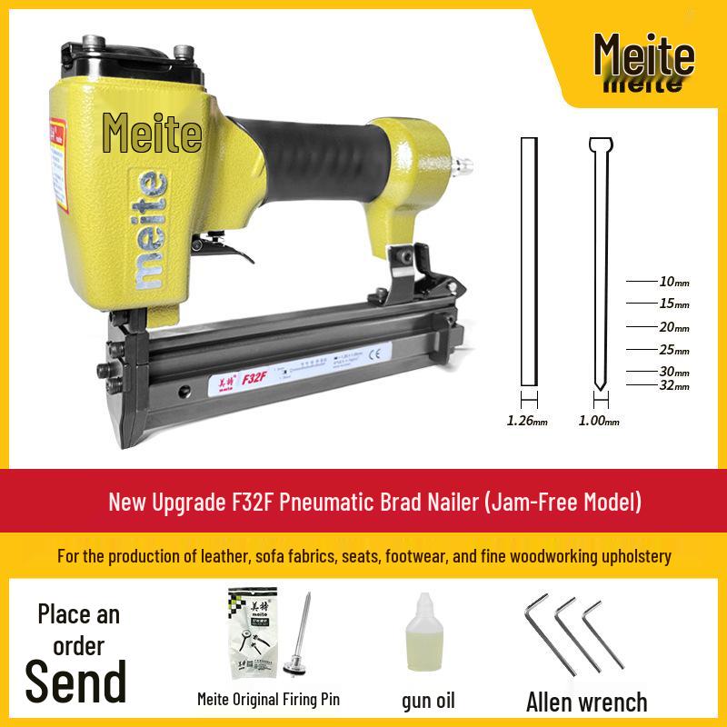 Meite Pneumatic F32 Brad Nailer for Woodworking and Furniture