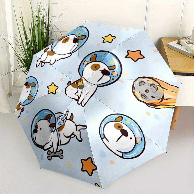 1pc Space Puppies Automatic Open/Close Umbrella - Compact Travel Umbrella, 8-Rib Heavy-Duty Construction, Ideal Gift, Outdoor Accessory059