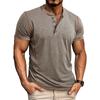 Herren Henley Kurzarm T-Shirt Business Casual T-Shirts Slim Fit Basic Tägliche Oberteile Herren Sommer Baumwoll-T-Shirt