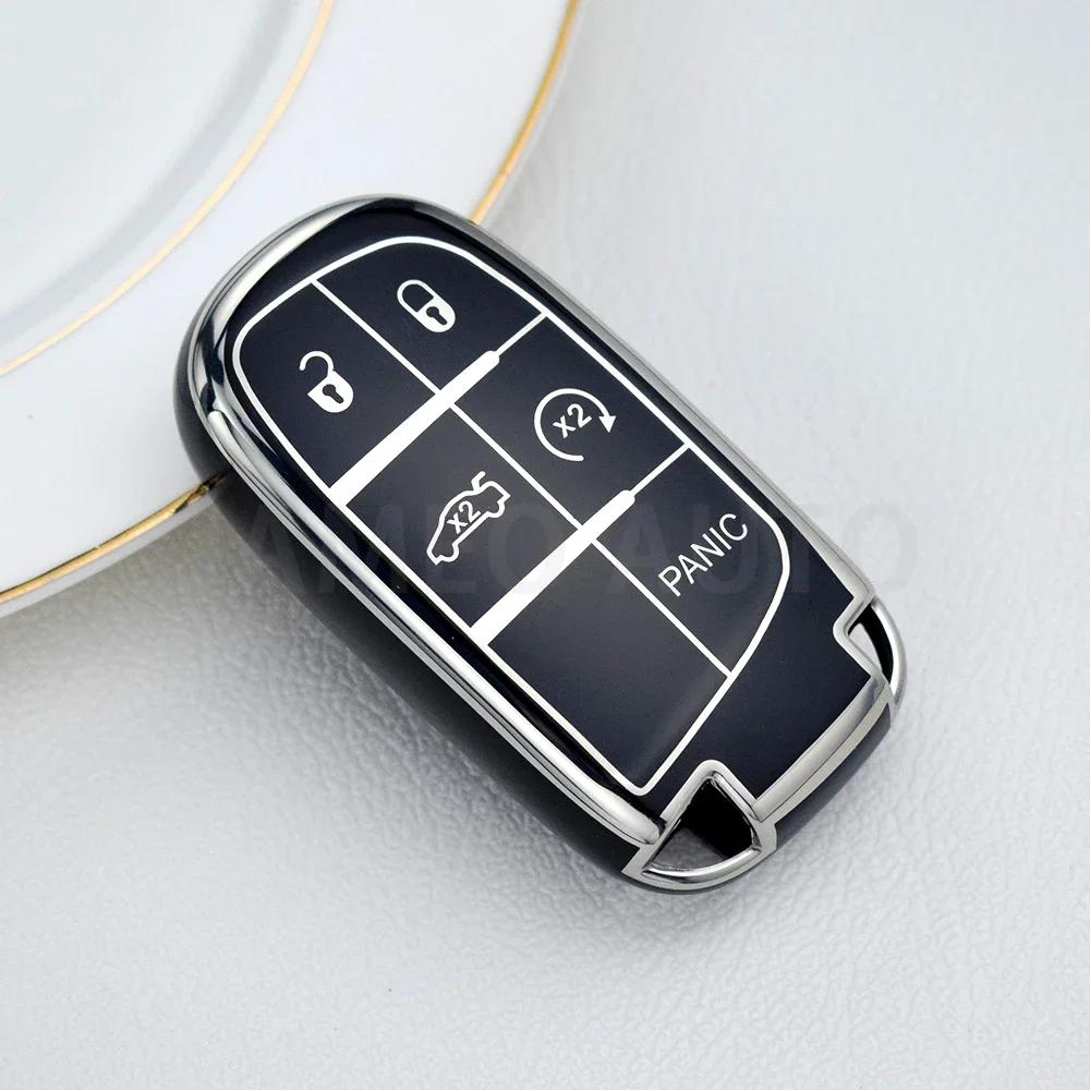 For Jeep Grand Cherokee Chrysler 300C Renegade FIAT Freemont Dodge Ram 1500 Challenger Dart TPU Car Remote Key Case Cover