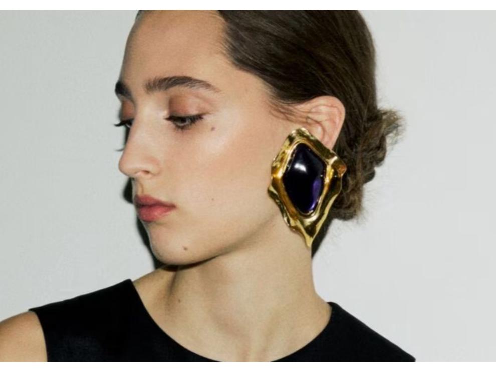 Vintage European & American Geometric Clip-On Earrings - Autumn/Winter Mature Style, Non-Pierced, Retro Irregular Design for Women