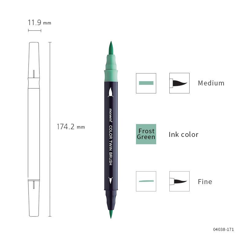 Munami 30-Color Double-Ended Brush Pen Set for Calligraphy & Sketching