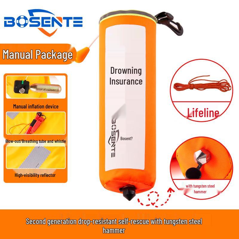 Bosent Automatic Inflatable Life Vest with Tungsten Steel Window Breaker One Size