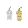 Sterling Silver Gold-Plated Wealth Pendant Charm for DIY Bracelet and Rope Weaving.