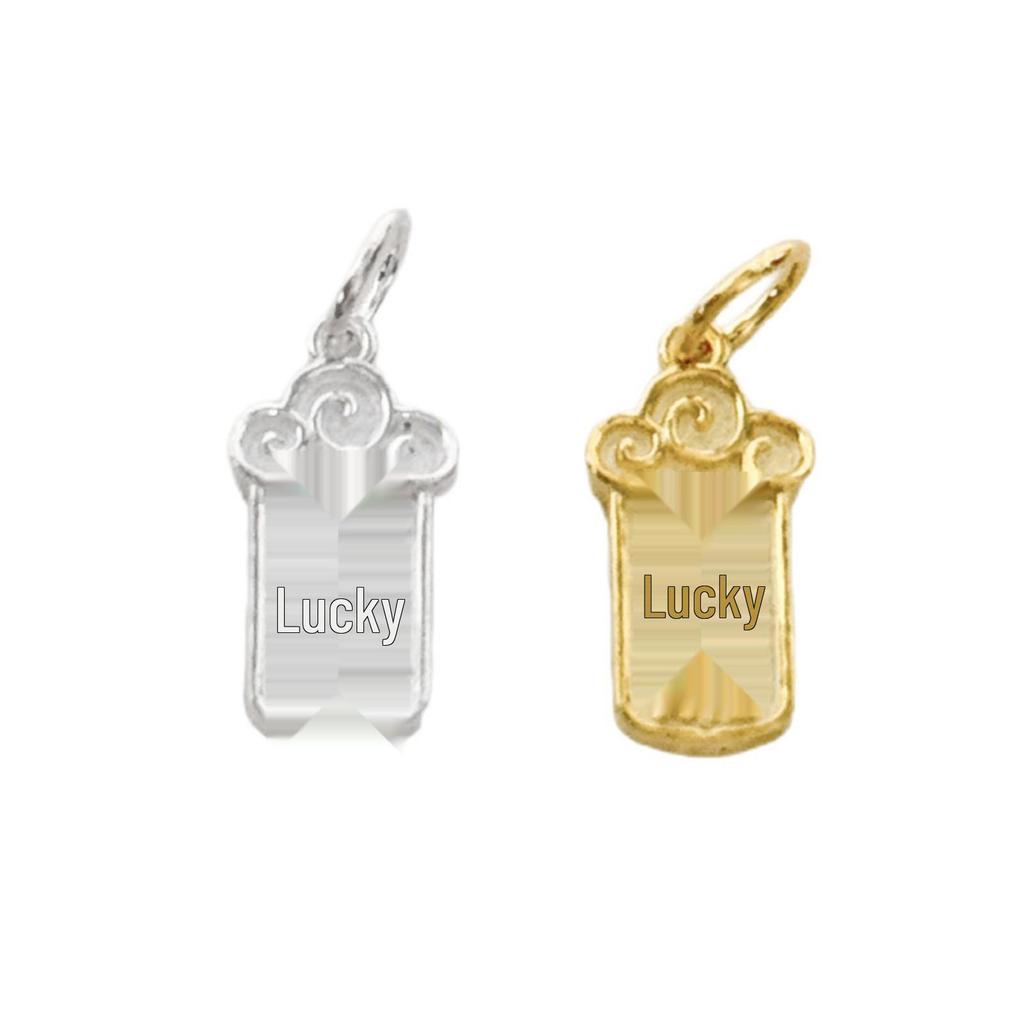 Sterling Silver Gold-Plated Wealth Pendant Charm for DIY Bracelet and Rope Weaving.