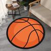 Sports Themed Round Carpet Basketball Football Pattern Design Soft Area Rug for Living Room Teenager Room Home Decoration