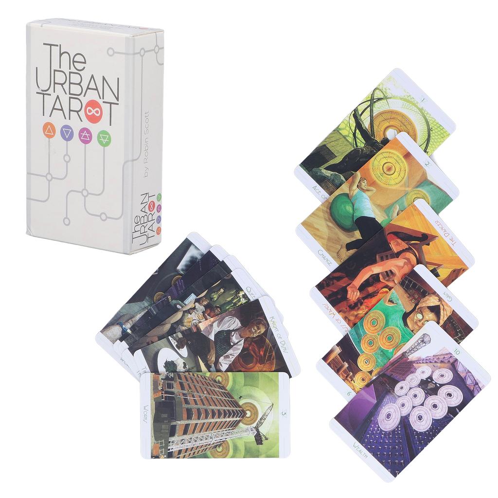 The Urban Tarot Cards 78 Decks Art Paper Smooth Divination Interactive Game Toys for Adult