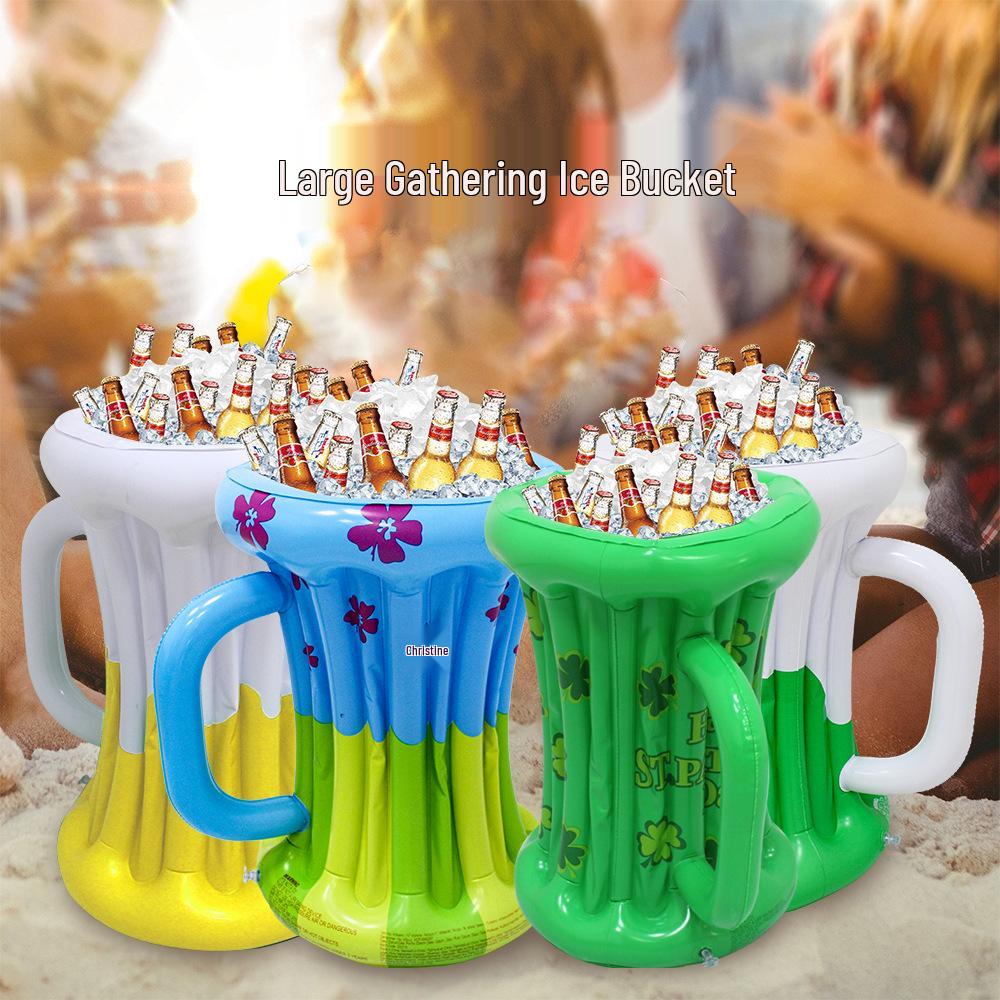 

Inflatable Ice Bucket for Beverages - Outdoor Party Cooler & Coaster
