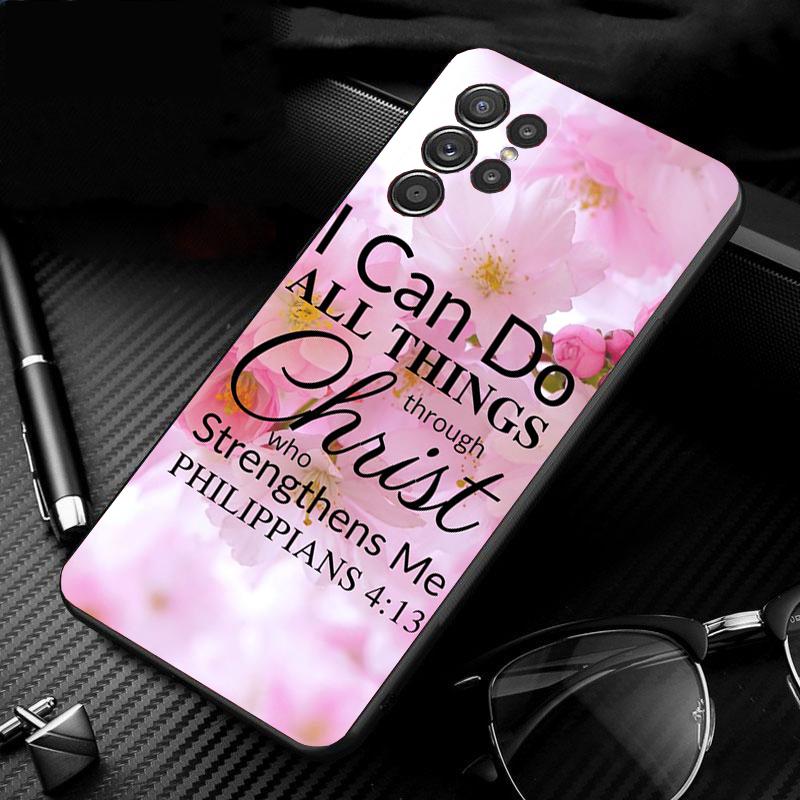 Phone Case for Samsung S26 S25 S24 S23 S22 Ultra S23 S22 S25 Plus S24 FE S26Edge Bible Verse Jesus Christian Case