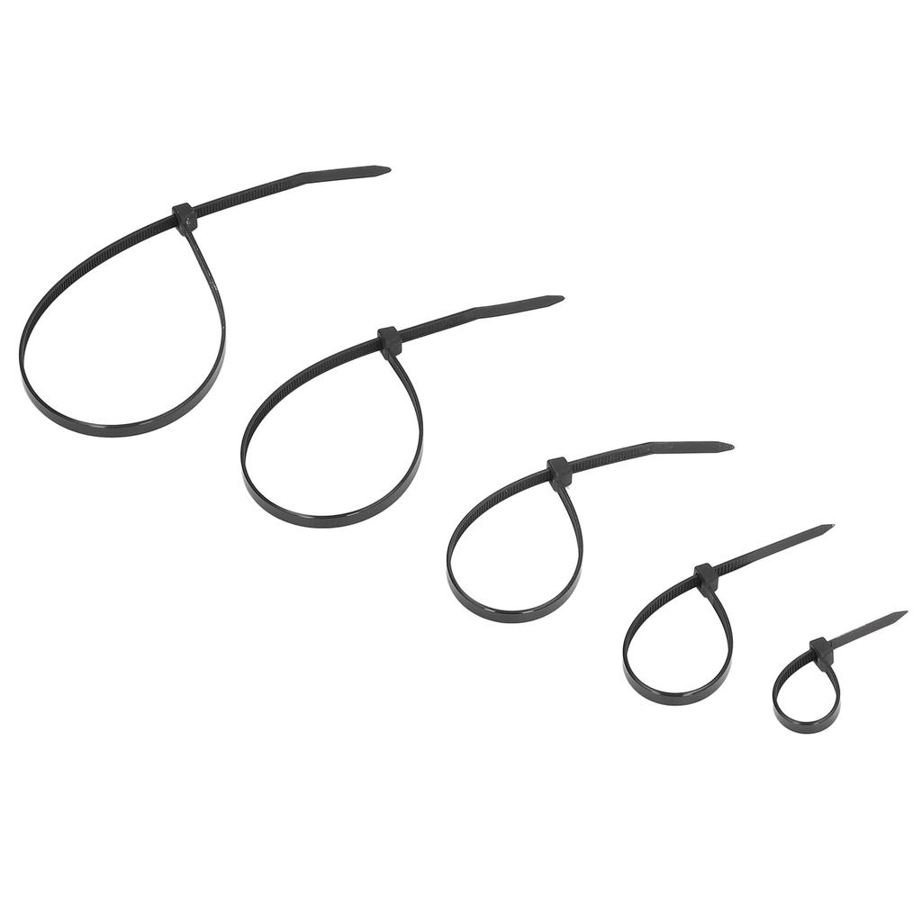 700 Stück Kabelbinder 40 lb Festigkeit Schlauch Zip Selbstsichernd Set Kit für Drahtleitung Schwarz