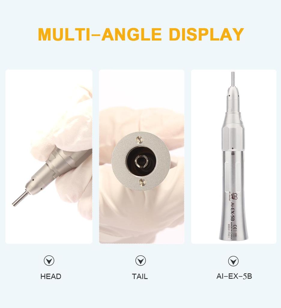 Piesă de mână dentară cu viteză redusă AI-EX-5B 4:1 Piesă de mână dreaptă externă cu apă de reducere fără LED pentru lustruire