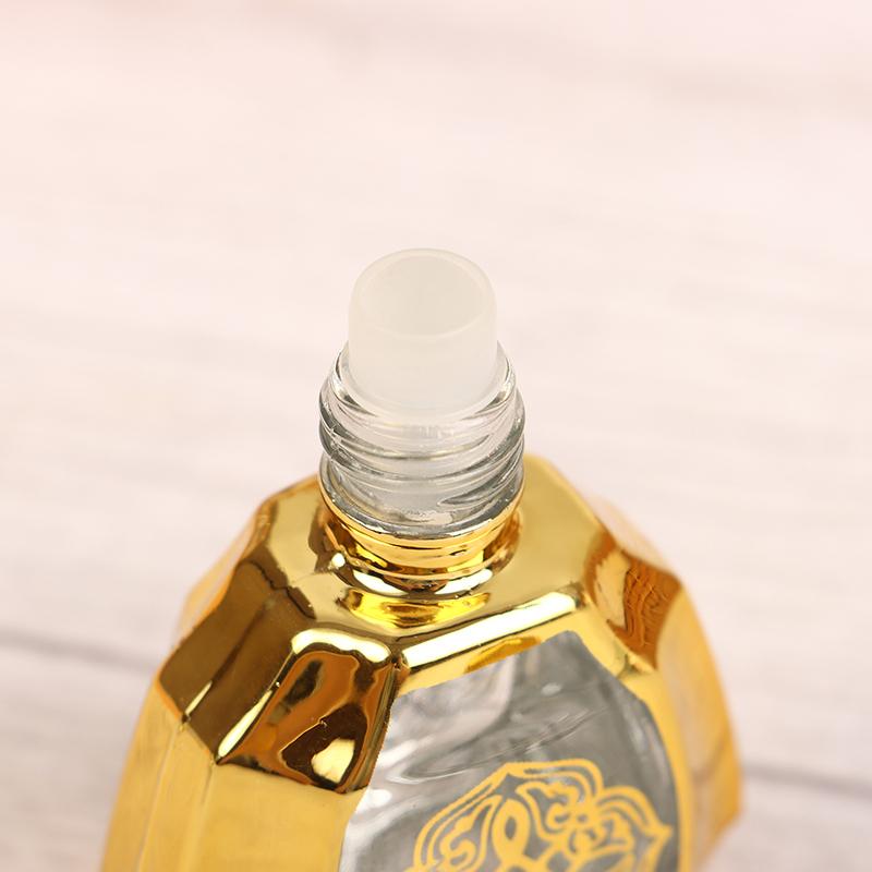 Mini Essential Oil Roller Bottle Crown Shape Perfume Bottling Portable Transparent Travel Electroplated Carve Glass Empty Bottle