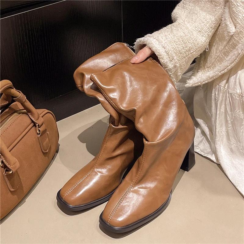 Fashion High Heeled Skinny Booties Women's Shoes 2025 New Spring and Autumn Single Boots Winter Pointed Toe Temperament