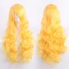 Parrucche Cosplay Europee e Americane, Parrucche Anime Colorate, Fibra ad Alta Temperatura, Capelli Lunghi e Ricci da 80 cm, Bottoni per il Commercio Estero