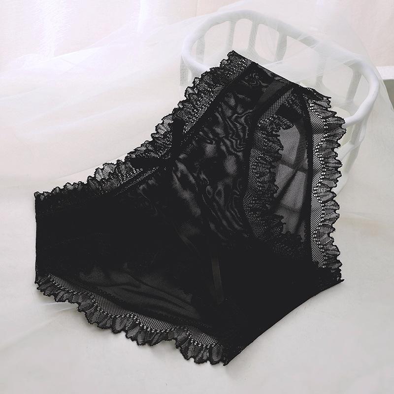 Women's Summer Thin Ice Silk Cotton Crotch Breathable Non Trace Middle Waist Triangle Briefs