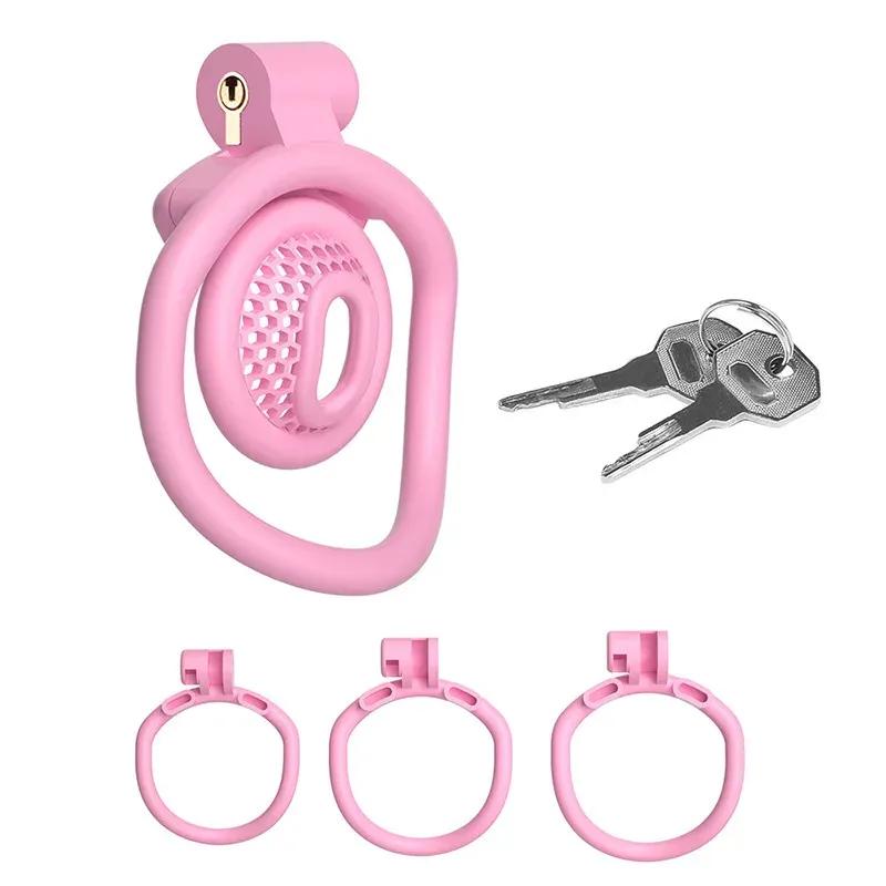 2025 New Upgrade Detachable Adjustable Snap Ring ABS Chastity Cage Men's CB Cock Cage SM Plastic Urethral Lock Device Penis Toys