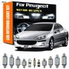 For Peugeot 407 2004-2010 12Pcs LED Interior Reading Light Trunk Plate Bulb Kit Hatchback Saloon Signal Lamp Car Lights
