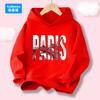 Moletom Infantil Primavera Outono, Letra PARIS com Estampa da Torre Eiffel, Blusão Suéter Infantil Moda Feminina Roupa Exterior BLTBZ1