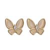 S925 Silver Cat's Eye Butterfly Earrings: Minimalist Design, Light Luxury, Women's Studs B456