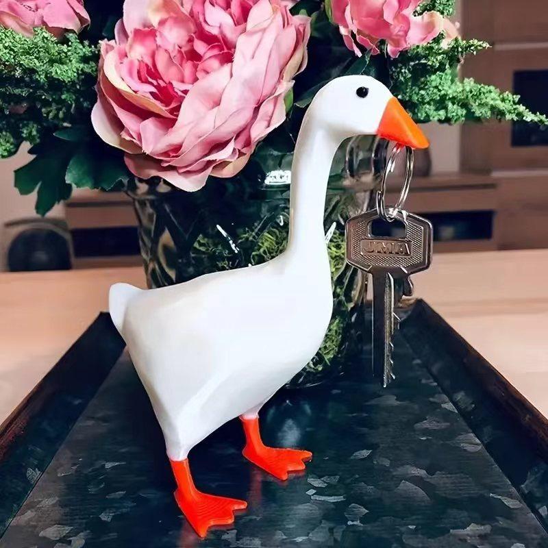 1Pcs Creative Pastoral Duck Magnet Statue Car Key Scissors Resin Craft Ornaments Home Atmosphere Cute